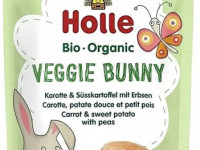 holle bio organic piure "veggie bunny" morcovi-cartofi dulci-mazăre (6 luni +) 100 gr.
