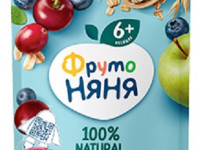 ФрутоНяня Пюре из яблок и ягод с овсяными хлопьями 90 гр. (6 м+)