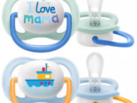 avent scf080/01 suzeta din silicon "i love" (0-6 m.) 2 buc.