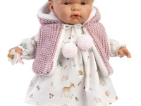 llorens 38354 păpușă interactivă "joelle chaleco lana rosa" (38 cm.)