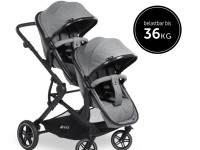 hauck carucior pentru gemeni 2in1 atlantic twin melange grey