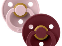 bibs suzeta rotunda din latex color s pink plum & elderberry (0-6 luni) 2 buc.