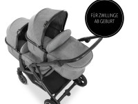 hauck carucior pentru gemeni 2in1 atlantic twin melange grey