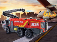 dickie 3714012 camion de pompieri airport cu lumină, sunet și apă (24 cm.)