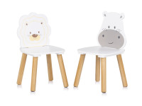 chipolino diwh02450323 masă și două scaune din mdf "hipopotamul și leul"