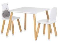 chipolino diwh02450323 masă și două scaune din mdf "hipopotamul și leul"