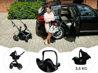 kinderkraft scaun auto mink pro i-size (40-75 cm) complet cu baza fx isofix (gri)