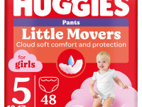 huggies chilotei little movers girl 5 (13-17 kg.) 48 buc.
