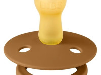 bibs suzeta rotunda din latex color m (6-18 luni) caramel