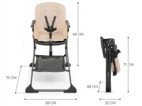 kinderkraft scaun pentru copii foldee roz