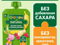 gipopo Пюре яблоко, бананы, клубника и малина (6 м+) 90 гр.