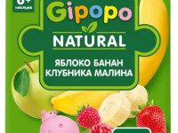 gipopo Пюре яблоко, бананы, клубника и малина (6 м+) 90 гр.