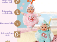 zapf creation 832295 păpușă moale baby born "angel" (în sort)