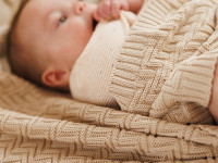 babyono 1647/03 Плед из органического хлопка (75x100 см) бежевый