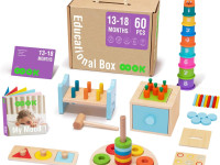 tooky toy tk752 Набор игрушек для раннего развития "Развивающая коробка" (60 предметов)