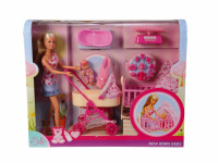 simba 5730861 set de joc "steffi cu un nou-născut" (ass.)