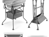 kinderkraft Пеленальный столик с ванной bubbly серый