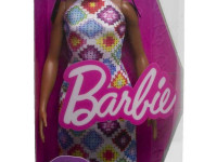barbie hjt07 papusa "fashionista" intr-o rochie midi tricotata