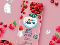ФрутоНяня suc de merișoare și zmeură (5 luni +) 200 ml.