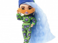barbie hgp65 păpușă „extra minis” fashionista într-un costum verde cu imprimeu de emoticoane
