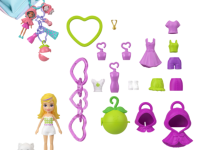 polly pocket jkr46 păpușă breloc cu accesorii (7,5 cm) &icirc;n sort.