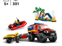 lego city 60412 constructor "camion de pompieri cu barcă de salvare" (301 el.)