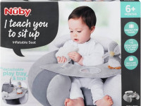 nuby id99614 pernă gonflabilă pentru joc "penguin inflatable sit up baby seat" (6 luni+)