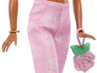 barbie jjn72 păpușa barbie "deluxe style fashion doll №12" &icirc;ntr-un top roz și blugi evazați