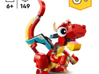 lego creator 31145 constructor 3 în 1 "dragon roșu" (516 el.)