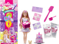 barbie jfg70 set cu papusa "petrecerea surpriza in tonuri de liliac"