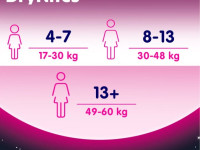 chiloți absorbanți huggies huggies drynites girl (49-60 kg.)&nbsp;9 buc.