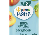 ФрутоНяня сок  яблоко-персик неосветленный 200 мл. (5 м+)