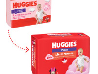 huggies chilotei little movers girl 4 (9-14 kg.) 52 buc.
