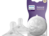 avent scy964/02 tetina din silicon "natural" (3 m+) 2 buc.