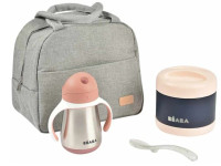 beaba set pentru pranz termo de calatorie (4 piese) roz