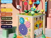 op 202138775 Развивающий деревянный куб Монтессори 10 в 1