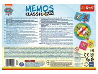 trefl 02269 joc de masă "memos classic&plus - paw patrol"