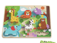 tooky toy th633 puzzle din lemn „animale”