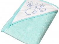 tega baby Полотенце с капюшоном "Кролики" kr-008-104 (100х100 см.) зеленый