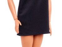 barbie jbh72 papusa "barbie basics model 01" bruneta intr-o rochie mini neagra