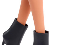 barbie jbh72 papusa "barbie basics model 01" bruneta intr-o rochie mini neagra