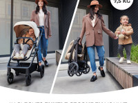 kinderkraft carucior 4in1 newly + mink pro cu baza gri