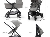 kinderkraft carucior 4in1 newly + mink pro cu baza gri