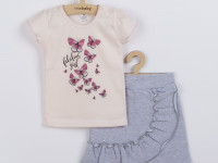 new baby 42472 costum 2 un (tricou+fusta) butterflies 80cm (9-12luni)