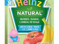 heinz Пюре Яблоко-банан-печенье-сливки 90 гр. (6м+)