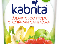 kabrita Пюре с козьими сливками "Банан-клубника-яблоко" (6 м+) 100 гр. 