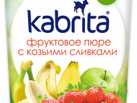 kabrita piure cu frișсă de capra "banana-capsuni-mere" (6 m +) 100 gr.