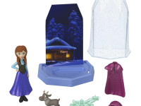 disney princess hrn77 set surpriza cu papusa frozen snow color reveal "prin gheață"