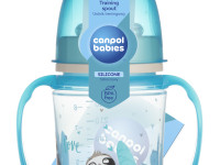 canpol 35/208 cana de invatare cu sistem anti-varsare "animals" (6+m) 240 ml.