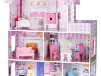 chipolino diwh02408631 casă pentru păpuși din lemn cu 9 accesorii